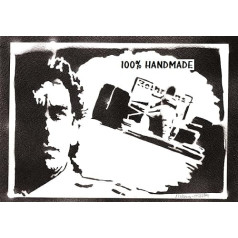 F1 Ay. Se. Poster Handmade Graffiti Street Art - Aesthetic Artwork Wall Decoration Living Room Wall Picture Bedroom Decoration Wall Pictures