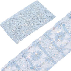 GORGECRAFT 4.5 m Pailletten Spitzenband 6.6cm Stickerei Blumen Spitzenbesatz Netzband Mit Pailletten Perlenapplikation Randbesatz Zum Nähen Basteln Verzierungen Für Kleider Kleidung Vorhänge