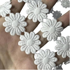 Spitzenband mit Blumenmuster, 91 cm, 25 mm breit, bestickt, für Hochzeitskleid, Kleidung, Verzierung