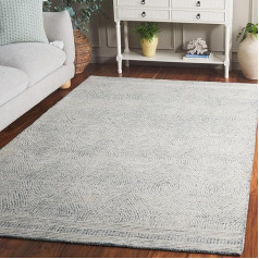 Safavieh Abstract Collection ABT340M Handmade Premium Wool Area Rug, 5 x 8 Inches, Ivory / Blue