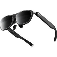 Rokid Max 2 AR Glasses Black, 215 Inch Micro-OLED Display, Myopia Adjustable (0-600D), 120Hz, 50° FOV and 600nits Luminance, Compatible with Android and PC/ROG/Steam