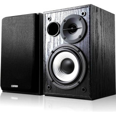Edifier R980T Active 2.0 Speaker System Pair (24 Watt), 4 Inch PC Shelf Speaker, Studio Monitors for Computers, Black