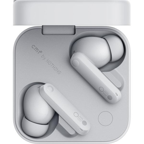 CMF by Nothing Buds Pro 2 Wireless Earbuds with HiFi Sound, 50 dB Intelligent Active Noise Cancellation, 6 HD Microphones and Spatial Audio Effect, 2025 - Light Grey