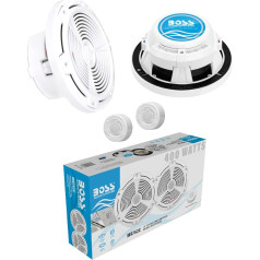 Kit for Boss Audio Systems MR752C, 2 x 2-Way Marine Speaker System, 18.7 cm, 187 mm, 7.5 Inch Diameter, 200 Watt RMS, 400 Watt Max, 4 Ohm, 92 dB, Waterproof, for Boats, Sea, Pair