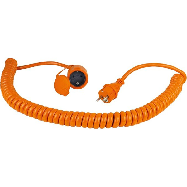 AS – Schwabe 70413 Safety Spiral Cable 5 m H07BQ-F 3G1.5 Orange IP44 for Industry/Construction Sites