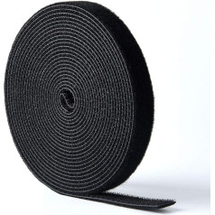 kuuqa Closure Tape Hook and Loop Cable Ties Reusable Self Adhesive Straps for Cable Organisation 6 m x 2 cm