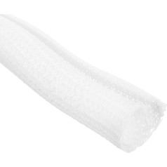 sourcing map 14,7 cm ID Split Loom Tubing 3 m Polyester Cord Protector Wire Cable Sleeve for USB Cable Power Cord, White