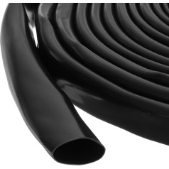 sourcing map 5 m PVC-Kabelschlauch, 14 mm PVC-Rohr, schwarz, Kabel-Organizer, Draht-Abschirmung, Ummantelung
