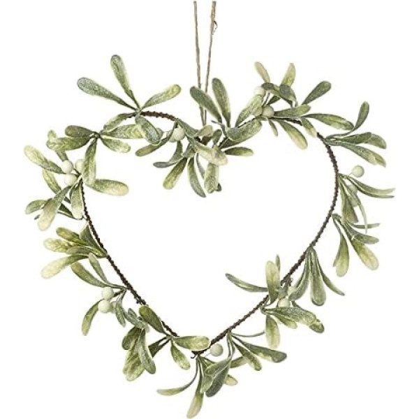 Heaven Sends Mistletoe Heart Christmas Wreath