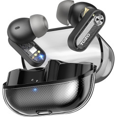 TOZO Crystal Pods Kopfhörer Kabellos Bluetooth 5.4 Bluetooth Kopfhörer, Hybrid Active Noise Cancelling Kopfhörer, Dual-Mikrofone ENC AI Klarer Anruf, 35 Std Spielzeit, APP, IPX5 Wasserdichte - Schwarz
