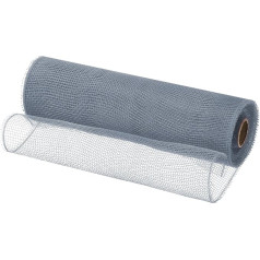 QUARKZMAN Jute Net, 1 Piece 10 Inches x 30 Feet PP Decorative Mesh Ribbon Mesh Ribbon for Packing Christmas Wreath Party Decorations DIY Crafts, Grey