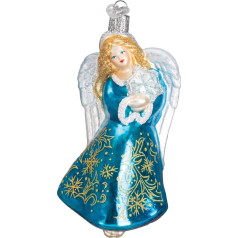 Old World Christmas Glistening Snowflake Angel Glass Blown Ornament by Old World Christmas