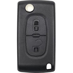 2 Button Car Key Shell Replacement Compatible with Peugeot 107 207 307 307S 308 407 607 2BT Citroen C2 C3 C4 C5 C6 C8 Xsara, Remote Control Flip Key Case (0536)