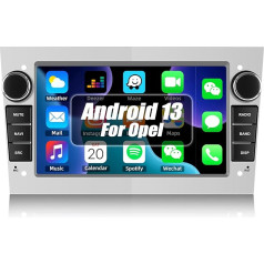 CAMECHO [1+32G] Android 13 Car Radio for Opel Corsa d/Astra h/Zafira b/Meriva Radio with Navi, 7 Inch Screen Touch Display Car Radio with Bluetooth RDS FM Navigation GPS WiFi USB SWC (Silver)