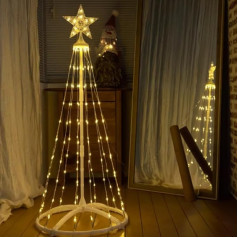 Levitantes Beleuchteter Kegel – Weihnachtsdekoration, 1,5 m, niedrige Spannung, warmweißes Licht, ideal zur Verschönerung Ihrer Partyräume