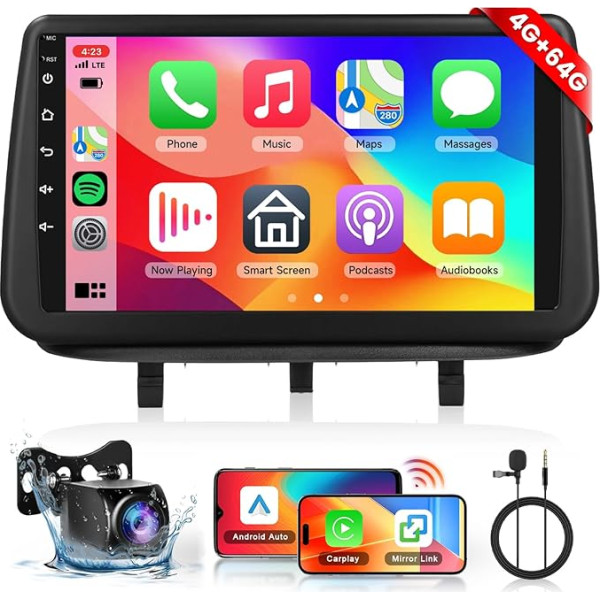 8 Core 4 + 64G Hodozzy Carplay Car Radio for Opel Meriva B 2009-2014 Android Car Radio with Sat Nav, 9 Inch Touchscreen with Android Car/WiFi/GPS/RDS/FM/Bluetooth/USB/DSP