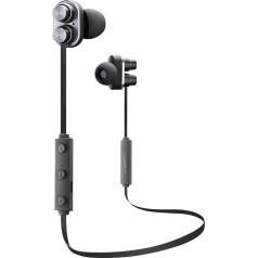 AQL DUET | Bluetooth Headphones | Wireless Bluetooth Earbuds - 75mAh Battery, 7 Hours Runtime, 2.5 Hour Charging - Dual Bass and Mid-High Driver - Black