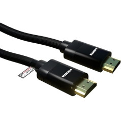 rhinocables 8K HDMI Cable High Speed Premium HDTV Braided Cable 3D, ARC, HDR 8K@60HZ, 4K@120HZ with Ethernet, Smart TV, Fire TV, X Box, Gaming, Video Display (0.5m (50cm), Black)