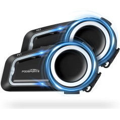 Fodsports FX7 Motorcycle Headset V5.4, Bluetooth Mesh Intercom for up to 10 Motorcycles, Dual Chip for Audio Multitasking, Intercom Motorcycle with CVC and ENC Noise Cancellation, IP67 Waterproof