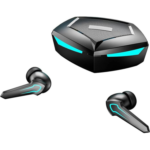 Zunate Wireless Gaming Earphones, Bluetooth 5.2 Headset with Two Modes, Built-in Microphone, 45 Ms Extremely Low Latency, Synchronises Audio Full with Video (Black)