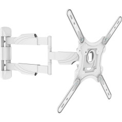 Intecbrackets® - White longest 610mm reach slim fitting strong cantilever tilt and swivel TV wall mount bracket fits 26 27 29 30 32 34 36 37 39 40 42 43 (Max 200x200 VESA) with a lifetime warranty