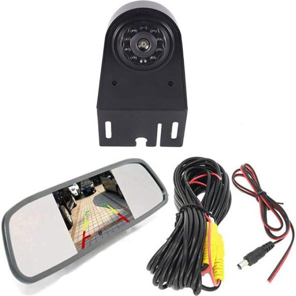 HD Car Caravan Transporter Brake Light Reversing Camera Van Roof Camera Parking Camera Parking Aid with Angle Adjustable Compatible with Mercedes Benz Viano Vito W639 V6 (Reversing Camera + Rear View