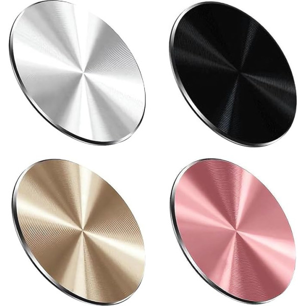 JCUGSBS Pack of 4 Self-Adhesive Metal Plate Mobile Phone Magnetic, Magnetic Plate, Self-Adhesive Magnets, Metal Plate, Mobile Phone Magnet Magnetic, Sticker Colour