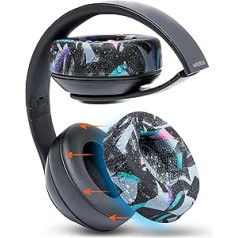 WC SweatZ Studio - Patented Ear Cushion Covers for Beats Studio 3 (A1914) and Beats Studio 2 (B0500/B0501) Made by Wicked Cushions | Sweat Proof and Easy Washable | 90's Black