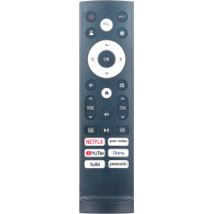 AULCMEET ERF3M90H Replacement Voice Remote Suitable for Hisense 4K ULED Smart Google TV 75U7H 85U7H 55U7G 65U7G 75U7G 65A66GUA 65A53FUA 55A53FUA 50A53FUA 43A53FUA 43A53FUA