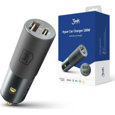 Auto lādētājs 100w 1xusb-c+usb-a pd
