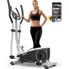 JOROTO Elliptical Cross Trainer for Home, Magnetic Ultra Quiet Elliptical Trainer with 8 Resistance Levels, Pulse Rate Grips & LCD Monitor Elliptical for Home Gym, 330 lb/150 kg Weightability