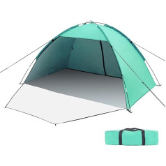 Beach Shelter, UV Protection 50+ Family Tent, XXL Beach Shelter, Front and Back Door with Zip, Privacy Screen, Ventilation, Wind Protection, Sun Protection, Beach Tent, Small Pack Size for Beach,