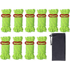 Zelt-Abspannseile – 4 mm reflektierende Schnur mit Aluminium-Einsteller für Camping und Wandern, langlebiges Führungsseil für Markisenzelte