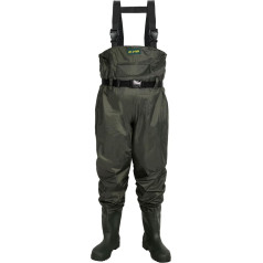 Dr.Fish Angel-Wathose, wasserdichte Wathose, mit Stiefeln, Unisex, Crosswater-Wathose mit Gürtel, inklusive einfachem Reparaturset für Angeln, Landwirtschaft, Gartenarbeit, Größe EU 40-47