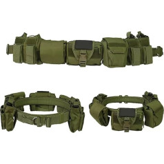 DYCZMALQ Outdoor Molle Tactical Belt Set Airsoft Combo Detachable Adjustable Waist Belt with 5 Accessories Packs for Hunting CS Game