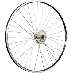 Shimano Tourney QC300 Rear Wheel Hollow Chamber 28 Inch Black 8 Speed Cassette