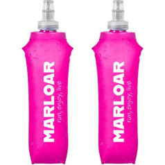 MARLOAR Foldable Drinking Bottle, Soft Flask, 500 ml, for Running, Hiking and Cycling, BPA-Free, Pack of 2, Pink