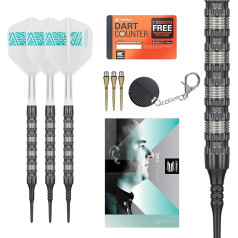 Target Darts Rob Cross 95K Soft Tip 95% Tungsten Dart Set, 18G | Voltage Player Edition Darts Set with Pixel Tips, K-Flex Flights, Soft Tip Electronic Darts Set