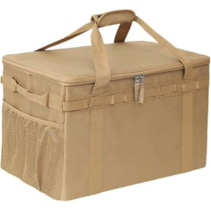 FackLOxc Outdoor Cooking Tote Bag 60L Camping Travel Storage Handbag for Picnic Hiking Cooking Utensils Organizer Bag, khaki