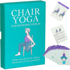 Generisch Sitzgymnastik Poster | Sitzgymnastik Kartenset Für Senioren - Yoga Übungen Für Büro Und Zuhause Körperliches Training Für Erwachsene