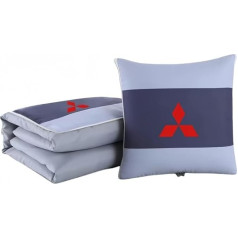 QYPLKJHG Reisedecke Kissen 2 in 1 für Mitsubishi Lancer Combi 2003-2006, Autokissen Decke mit Auto Logo Reisedecke für Auto Kuscheldecke Auto Decken Kissen Flugzeugdecke Auto Accessoires,A