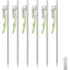 iBasingo Ti4014P 20 cm Titanium Alloys Pegs Tent Stakes Outdoor Hiking Climbing Tent Nail Pins Ultralight Camping Accessories for Hard Ground 6 Pieces/Lot
