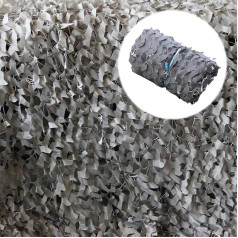 Reinforced camouflage net, military net, grey sun protection camouflage net, hunting camouflage net, pergola garden shade net, camouflage net privacy screen, camping, car cover, party decoration, grey-3 x 8 m (9.8 x 26.2 ft)