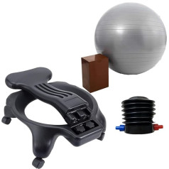 Balance Ball Chair Ergonomic Balance Ball Chair Student Adult Exercise Ball Chair with Wheels/Ball/Foot Pump, Inflatable Yoga Ball Chair for Home Gym Office Classroom (Color : G
