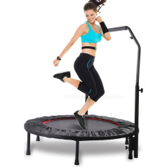 Rebounder Trampoline for Adults 40 Inch Mini Trampoline Bungee Rebounder Exercise Trampoline for Adults Fitness Pink/Green