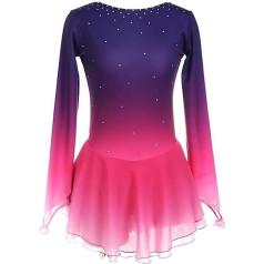 Nnnydjy Wettkampfkleid Für Eiskunstlauf Für Damen Eislaufbekleidung Mit Farbverlauf Für Mädchen Professioneller Ballett Und Gymnastikanzug Eislaufkostüm Für Damen