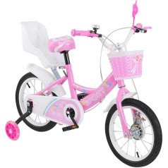 12/14/16/18/20 Inch Girls Bicycle for Girls from 2 to 9 Years, Bicycle for Girls and Boys, Auxiliary Wheels + Basket, Cute Stickers Designs
