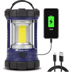 Camping Lantern, 3200LM Bright Camping Lights, 4600mAh Power Bank & Rechargeable LED Lantern, Dimmable Searchlight with 5 Light Modes Torch, Emergency Light for Power Outages (Navy Blue)