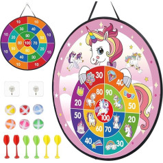 LAMEK Double Sided Dartboard 26 Inch Foldable Dartboard Game Set with 6 Sticky Balls, 6 Dart Throws for Kids Boys Girls Indoor Outdoor Party Games