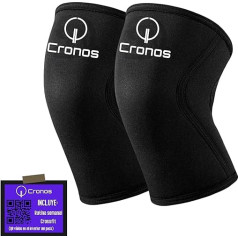 Cronos Crossfit Knee Pads 7 mm Neoprene (1 Pair), Support, Compression and Protection for Knees, Comfortable and Secure Fit, Ideal for Sports and Intensive Training, Model Black, M
